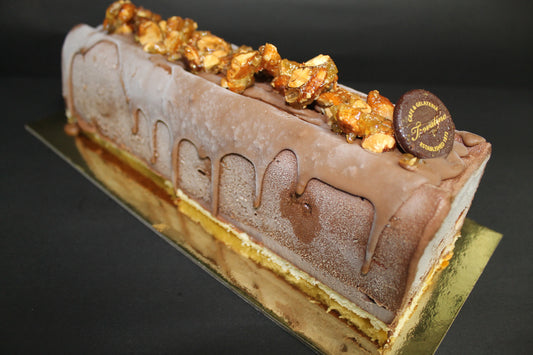 Chocolate & Caramel Praline Log